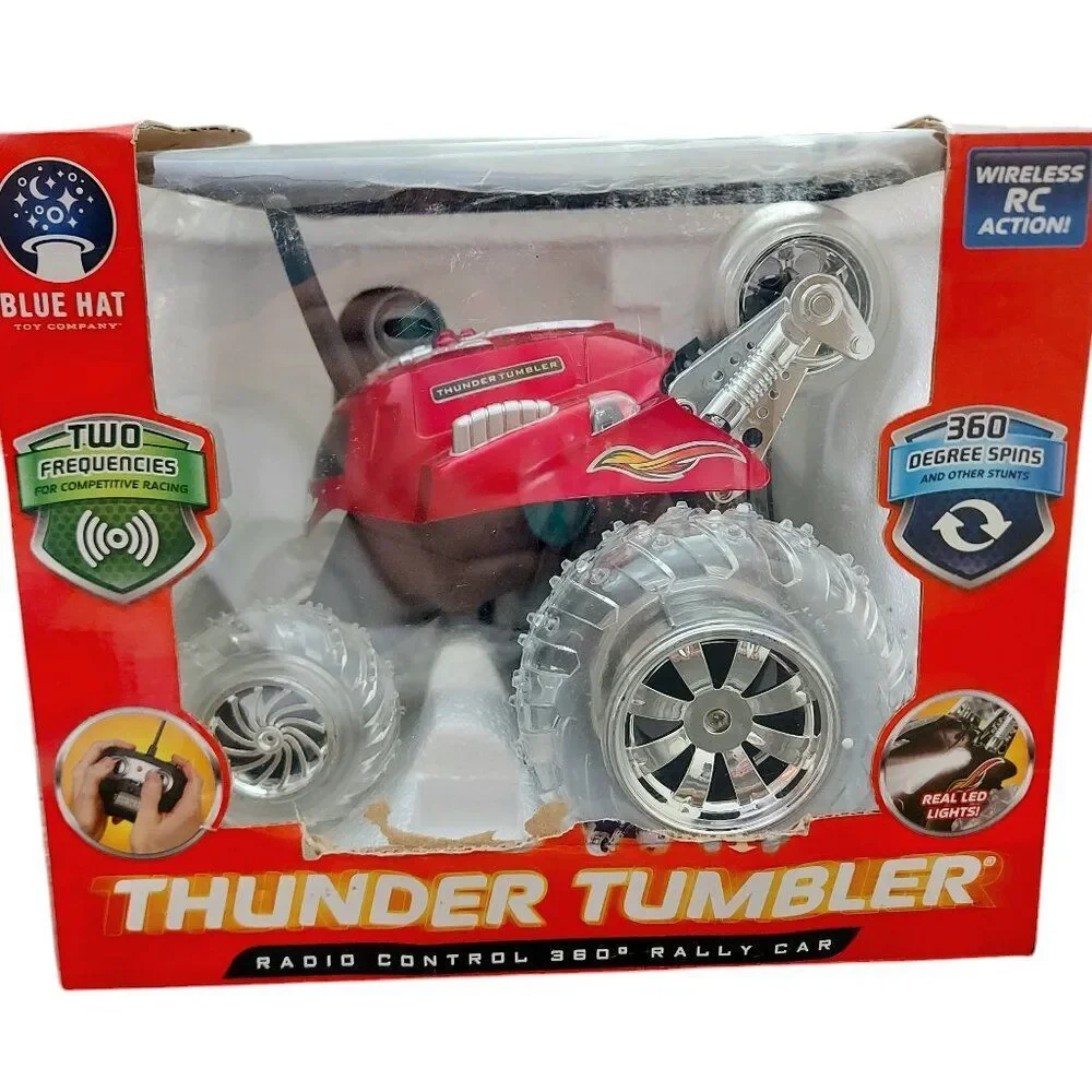 Thunder Tumbler Wireless Radio Control 360º Rally Car Led Lights Red